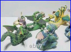 Lot 9x Franklin Mint Mood Dragons! Lucky Huffy Sneaky Cocky Coy Dreamy Guilty NM