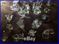 Lot of 21 Swarovski Crystal Figurines with Box and Many Retired With COAs