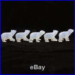 Lot of 5 Swarovski SCS 2011 Polar Bear Cubs White Opal 1080774 Crystal Figurines