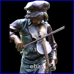 Lulli Enfant French Violin Player Sculpture 20th Century
