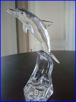 MINT Swarovski Crystal Maxi Dolphin Figurine NEVER DISPLAYED 221628 RETIRED NEW