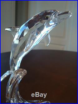 MINT Swarovski Crystal Maxi Dolphin Figurine NEVER DISPLAYED 221628 RETIRED NEW