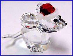 MOUSE WITH SANTA'S HAT 2015 SWAROVSKI CRYSTAL XMAS #5135858