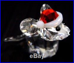 MOUSE WITH SANTA'S HAT 2015 SWAROVSKI CRYSTAL XMAS #5135858