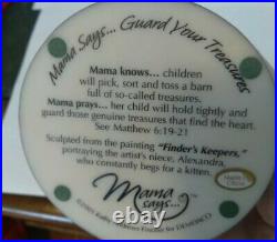 Mama Says. Guard Your Treasures Figurine Demdaco Girl with Kitten 2003