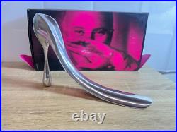 Manolo Blahnik Sculptural Shoe horn Display Piece Metal Heel Art, Original Box