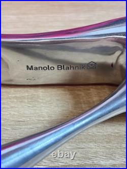 Manolo Blahnik Sculptural Shoe horn Display Piece Metal Heel Art, Original Box