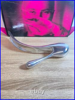 Manolo Blahnik Sculptural Shoe horn Display Piece Metal Heel Art, Original Box