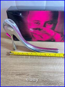 Manolo Blahnik Sculptural Shoe horn Display Piece Metal Heel Art, Original Box