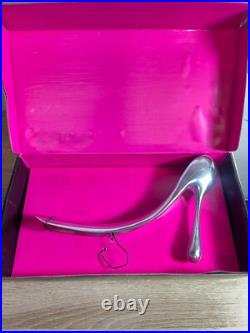 Manolo Blahnik Sculptural Shoe horn Display Piece Metal Heel Art, Original Box