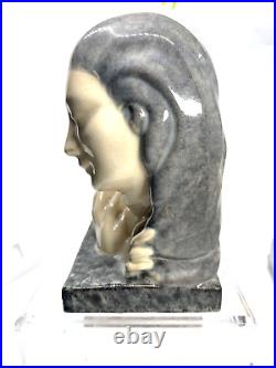 Marcel Guillard L Sevin Editions Etling Paris Man Whisper to Woman Statues AS IS