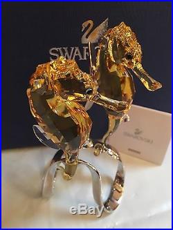 Mib $325 Swarovski Crystal Golden Seahorse Light Topaz #5103233