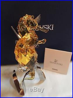 Mib $325 Swarovski Crystal Golden Seahorse Light Topaz #5103233