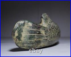 Mid-Century Modern Hand Carved Terracotta Fish Sculpture