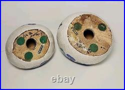 Mid Century Rosenthal Netter Blue & Green Quail Bird & Baby Pair Bitossi Italy