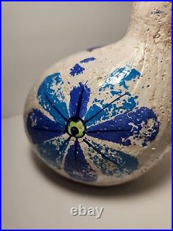 Mid Century Rosenthal Netter Blue & Green Quail Bird & Baby Pair Bitossi Italy