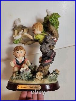 Monnet Collection Statue Resin Decor Rare Vintage Kids Birds Tree Birdhouse