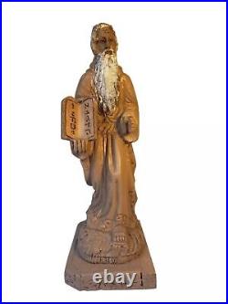 Moshe rabayno. Moses statue 16x6Vintage Wood craved