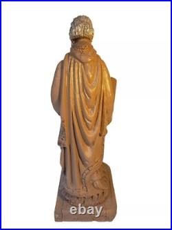 Moshe rabayno. Moses statue 16x6Vintage Wood craved