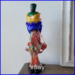 Murano Glass Clown Figurine With Accordion 15 Inches Tall Clown