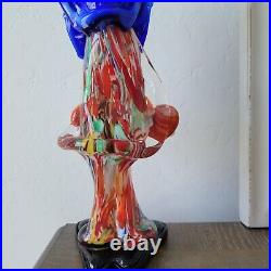 Murano Glass Clown Figurine With Accordion 15 Inches Tall Clown