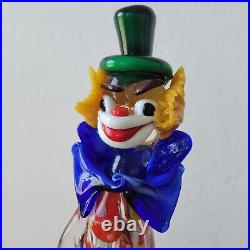 Murano Glass Clown Figurine With Accordion 15 Inches Tall Clown