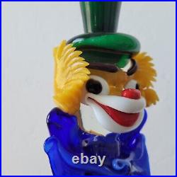 Murano Glass Clown Figurine With Accordion 15 Inches Tall Clown