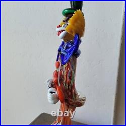 Murano Glass Clown Figurine With Accordion 15 Inches Tall Clown