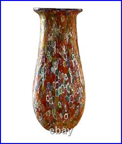 NEW Mario Gambaro Hand-blown Murano Italy Multicolor Glass Vase withCertificate