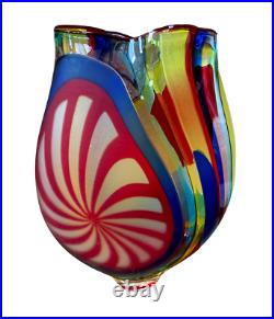 NEW Massimiliano Schiavon Vintage Hand-blown Murano Glass Vessel/Vase Signed