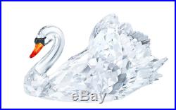 NIB $1029 Swarovski Graceful Swan Large Clear Crystal Red Beak #1141713