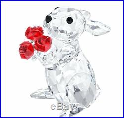 NIB $159 Swarovski Crystal Figurine Rabbit With Roses Bunny # 5063338