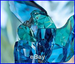 NIB $1690 Swarovski Crystal Figurine Paradise Birds Blue Parrots #5136775
