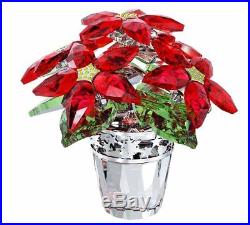 NIB $325 Swarovski Crystal POINSETTIA Large Christmas Red Flower #1139997