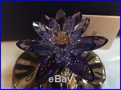 NIB $399 Swarovski Blue Violet Crystal Flower Figurine WATERLILY #1141630