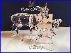 NIB $405 Swarovski Figurine DOE & FAWN Deer Pair Clear RETIRED 2012 #5001052