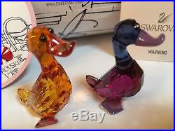 NIB Swarovski Crystal Figurine Lovlots City Park Lily & Luke Duck Set #5076628