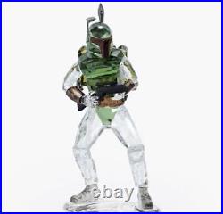 NIB Swarovski Star Wars Fearsome Hunter Boba Fett Crystal Figurine #5619210