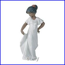 Nao By Lladro #1374 Little Sweetheart Brand Nib Black Girl White Dress Dance F/s
