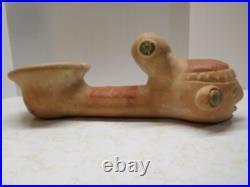 Native North or Central American Style Large Ornate Face Clay Pipe Maya Inca