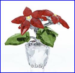 New In Box Swarovski Christmas POINSETTIA Red Flower Small Figurine #5291023