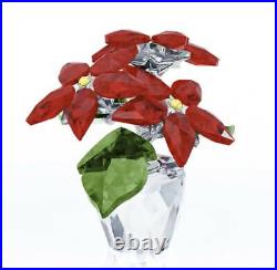New In Box Swarovski Christmas POINSETTIA Red Flower Small Figurine #5291023