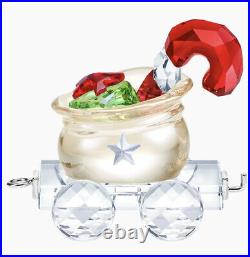 New In Box Swarovski Christmas SANTAS GIFT BAG WAGON Crystal Figurine #5464864