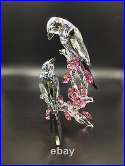 New Swarovski Crystal Birds Figurine, Asian Tutelary Spirit Magpies