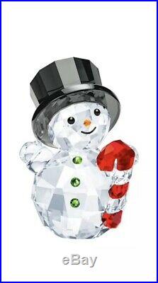 New Swarovski Snowman With Candy Cane Figurine 5464886 New with box
