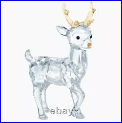 New in Box Swarovski Santa's Reindeer Christmas Crystal Clear Figurine #5400072