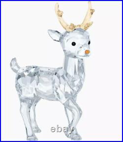 New in Box Swarovski Santa's Reindeer Christmas Crystal Clear Figurine #5400072