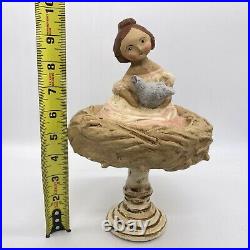Nicole sayre girl in nest holding bird large 10 AS IS Easter