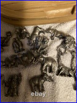 Noahs ark with pewter animals with ladder Noah Piece Included