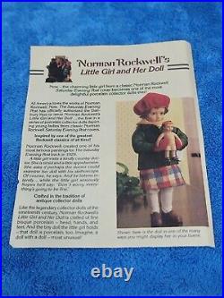 Norman Rockwell's Porcelain Little Girl & Her Doll The Danbury Mint NIB